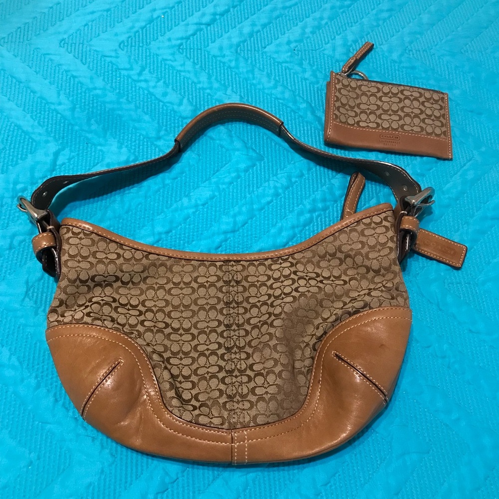 Cute coach purse with matching coin/card holder